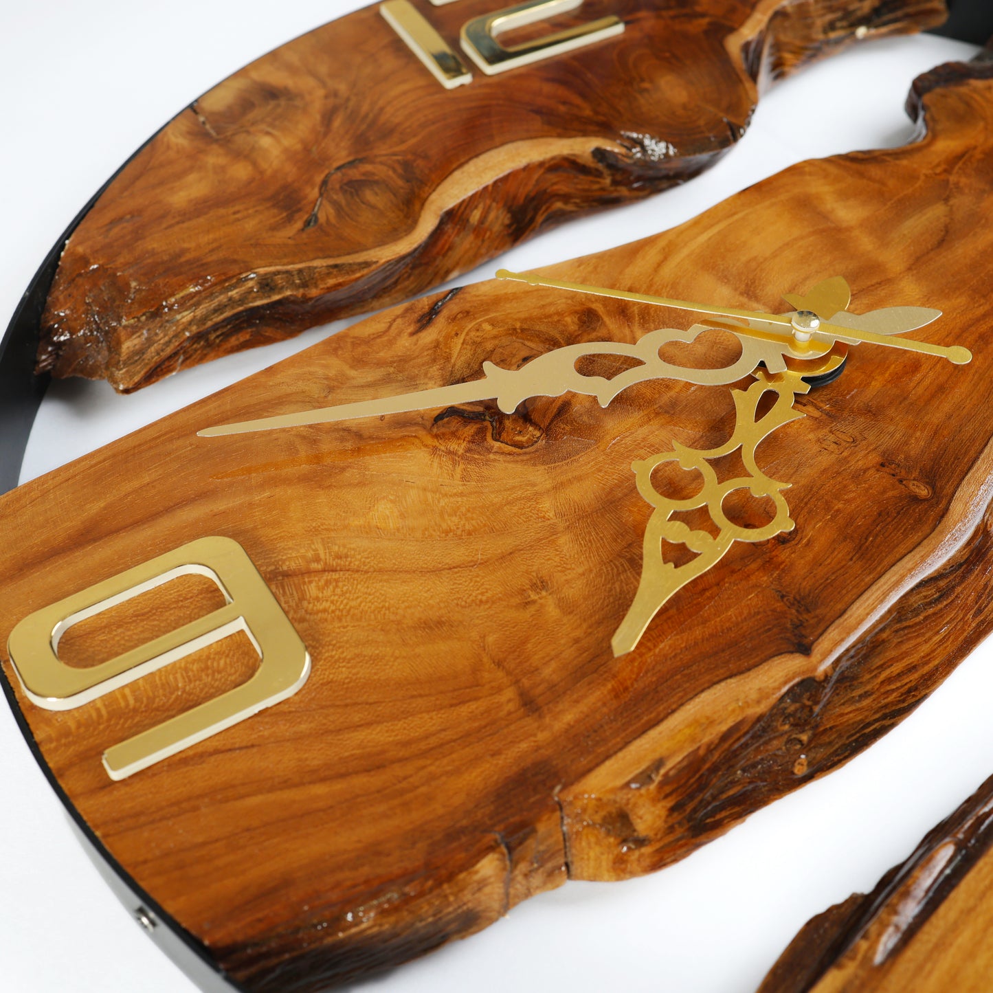 Rustic Teak Wood & Metal Wall Clock – Handcrafted Timeless Décor 14" inch