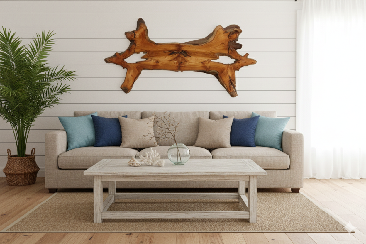 The Whisper of Wood - Handcrafted Teak Wood Wall Art | Live Edge Wooden Wall Décor | Natural Organic Sculpture